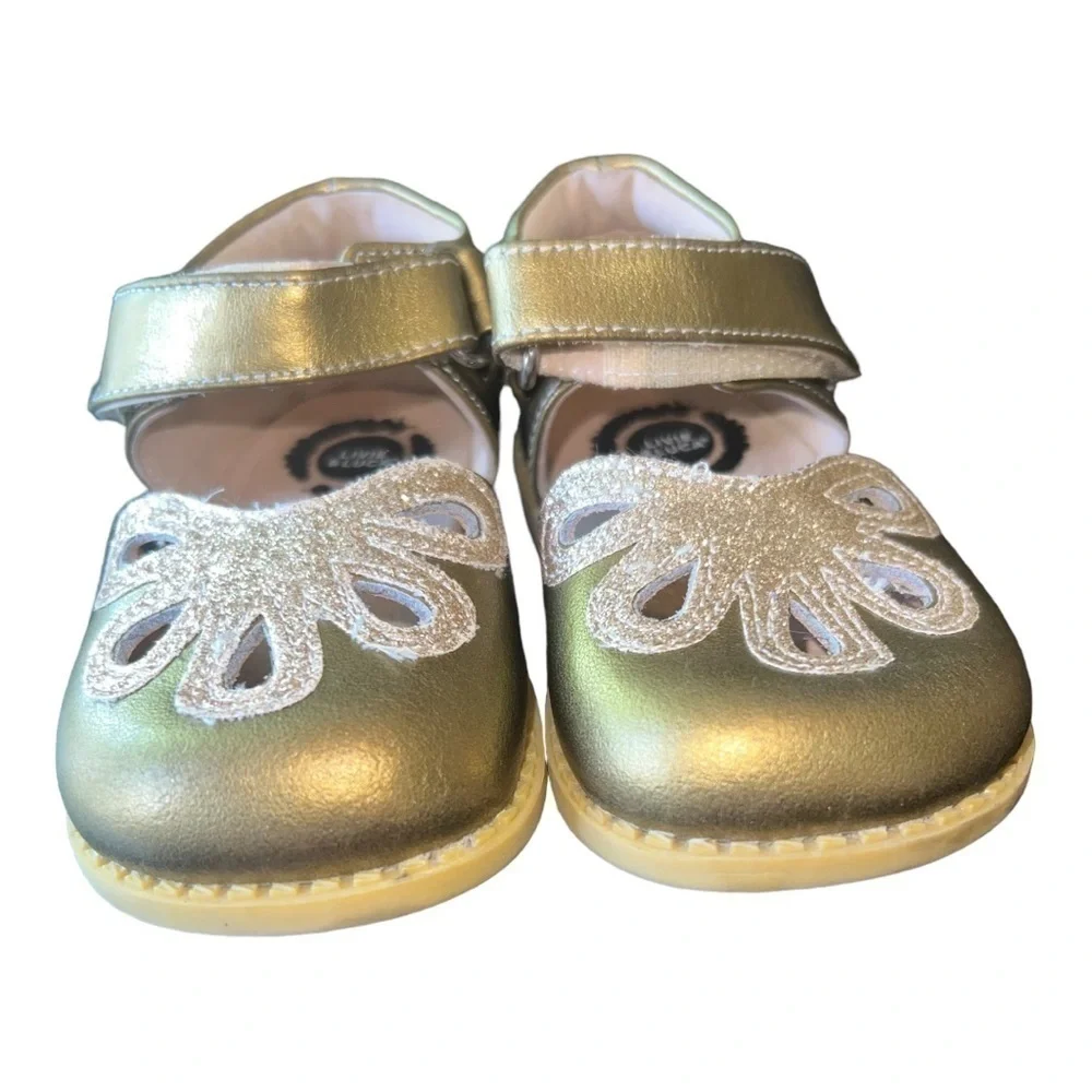 ▶️ Livie & Luca ◀️ Toddler / baby girls  Gold shoes with Capelli New York ballet